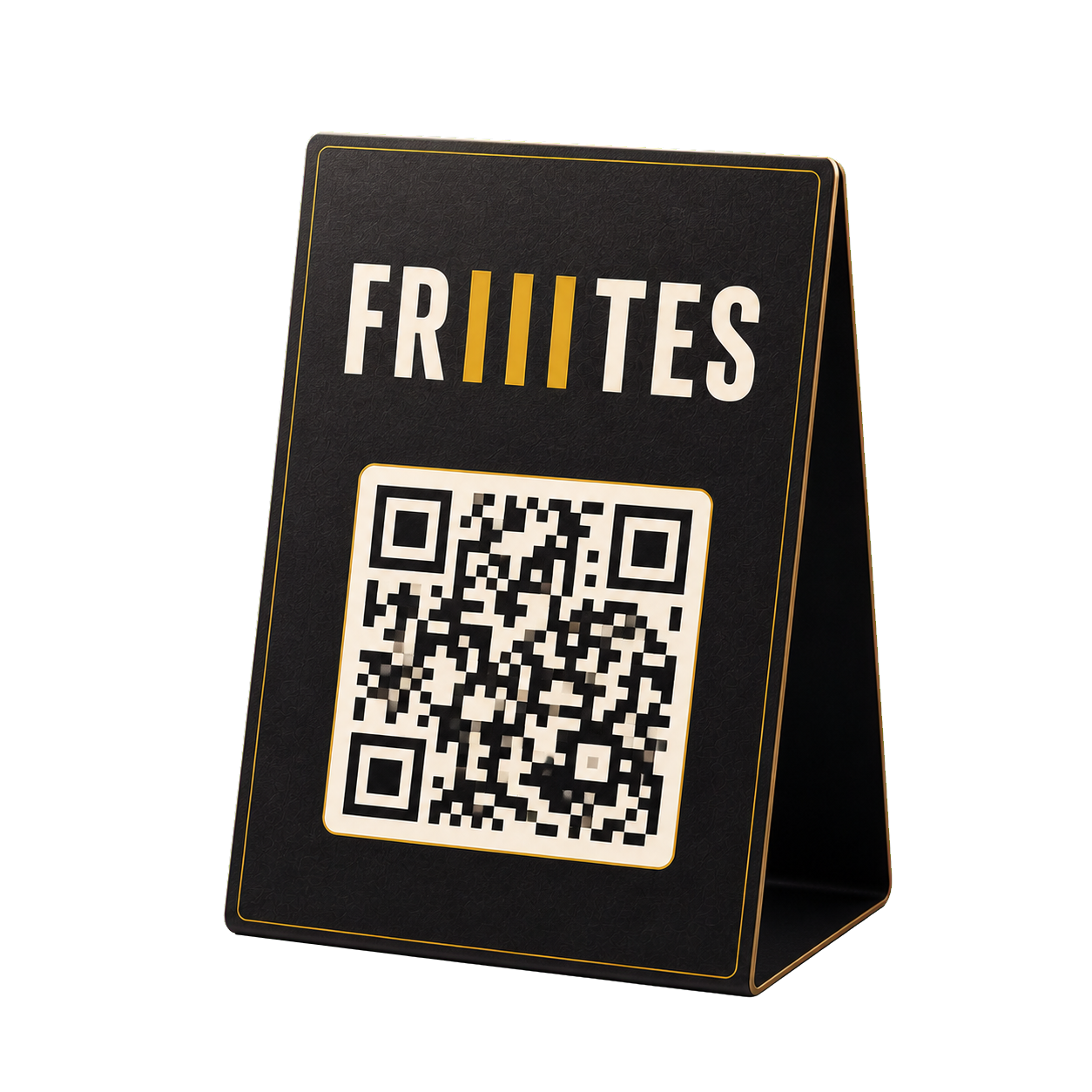 Black Friiites table QR ordering stand